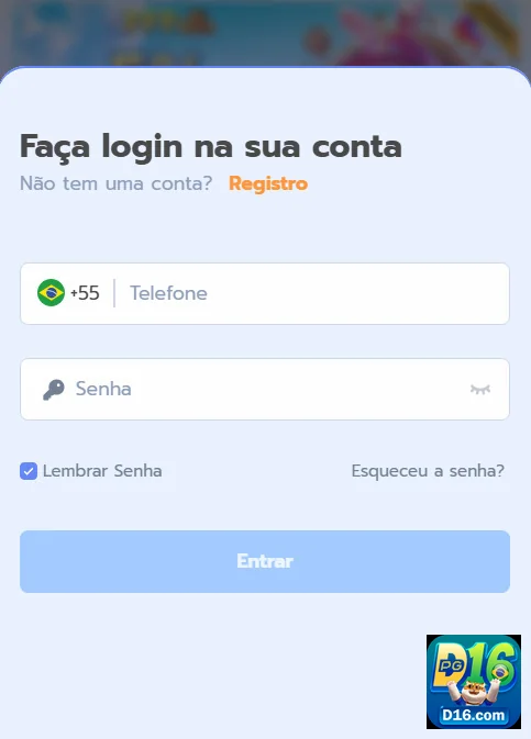 Usuário jogando no aplicativo cassino da d16.com no celular
